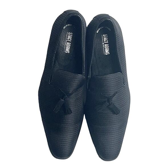 Stacy Adams Tazewell Tassel Slip on Loafer 12 Black - Picture 2 of 14